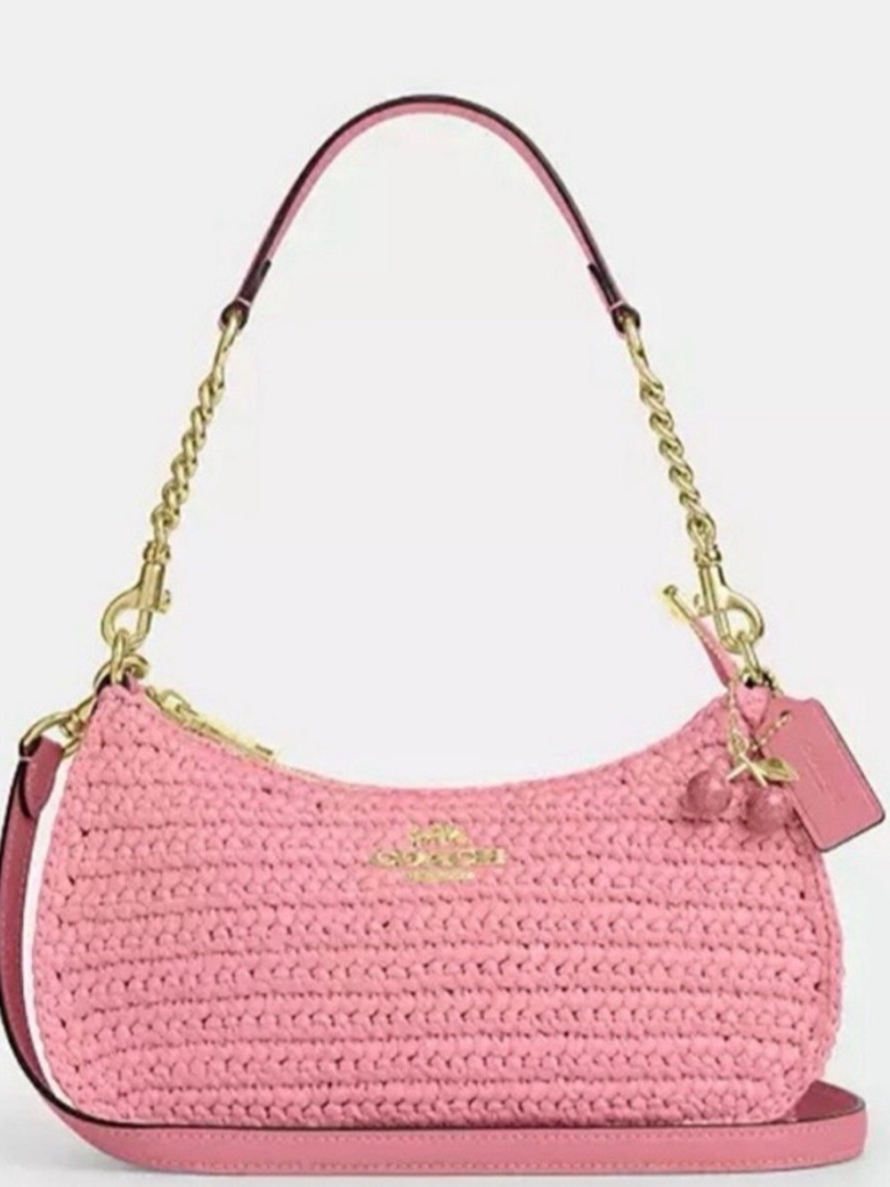 COACH TERI STRAW SHOULDER BAG